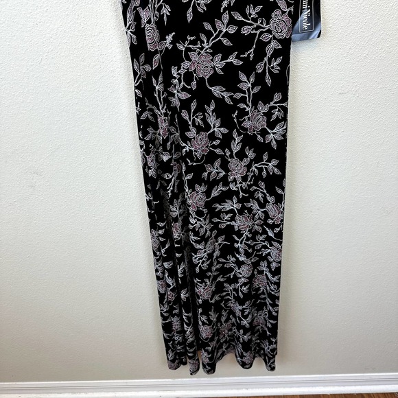 Vtg Ronnie Nicole Ouida Long Maxi Glitter Gown Black Stretch Sleeveless Dress 6 - Picture 3 of 7